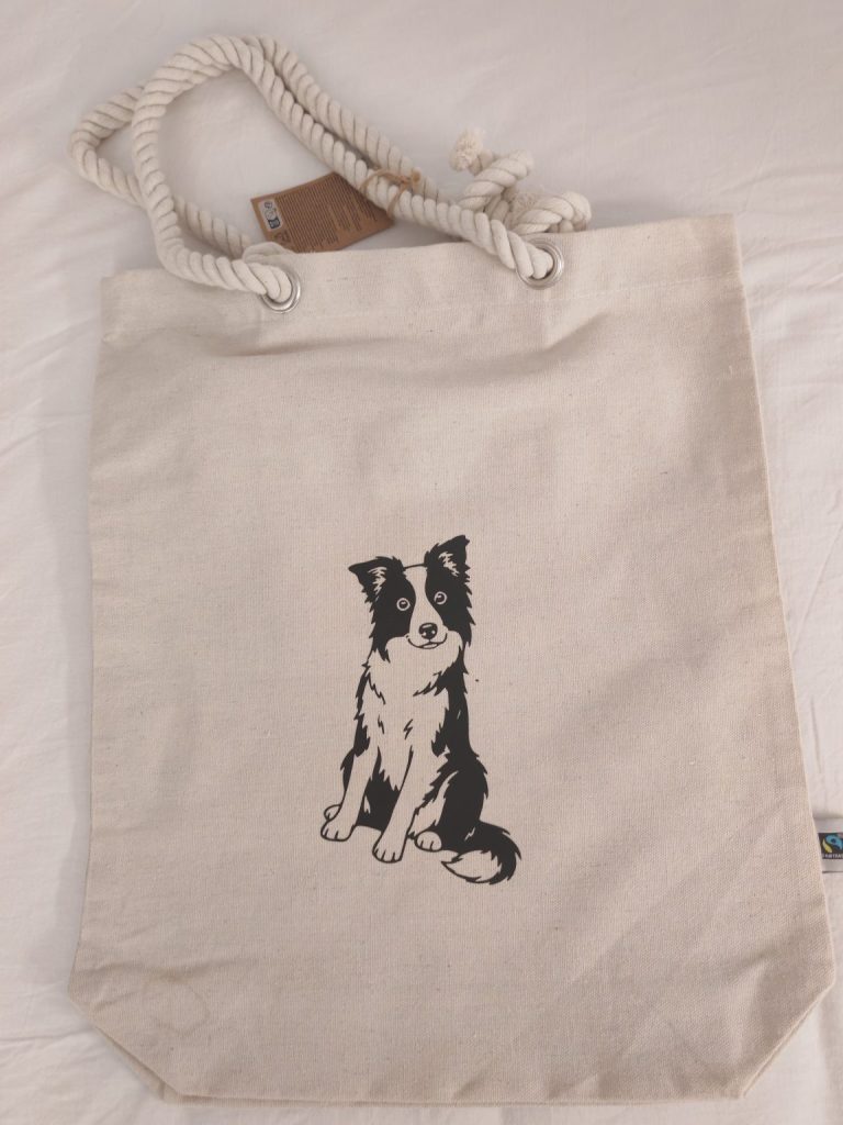 Tote bag de cuerda · Perro de orejas erguidas