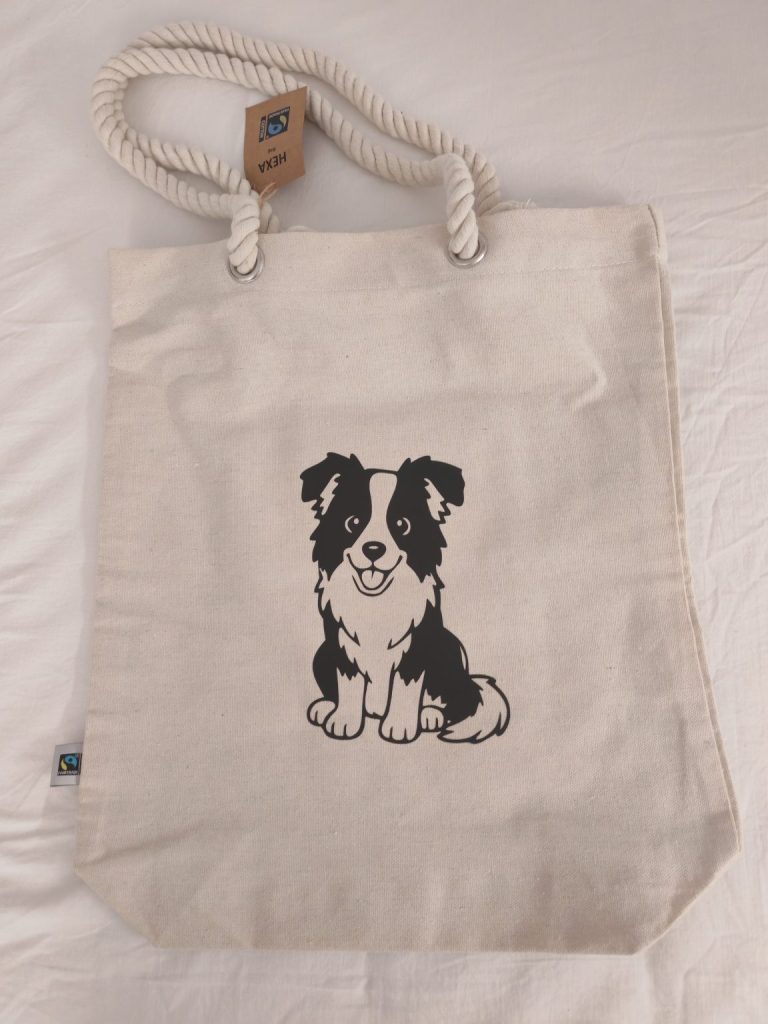 Tote bag de cuerda · Perro de orejas caídas